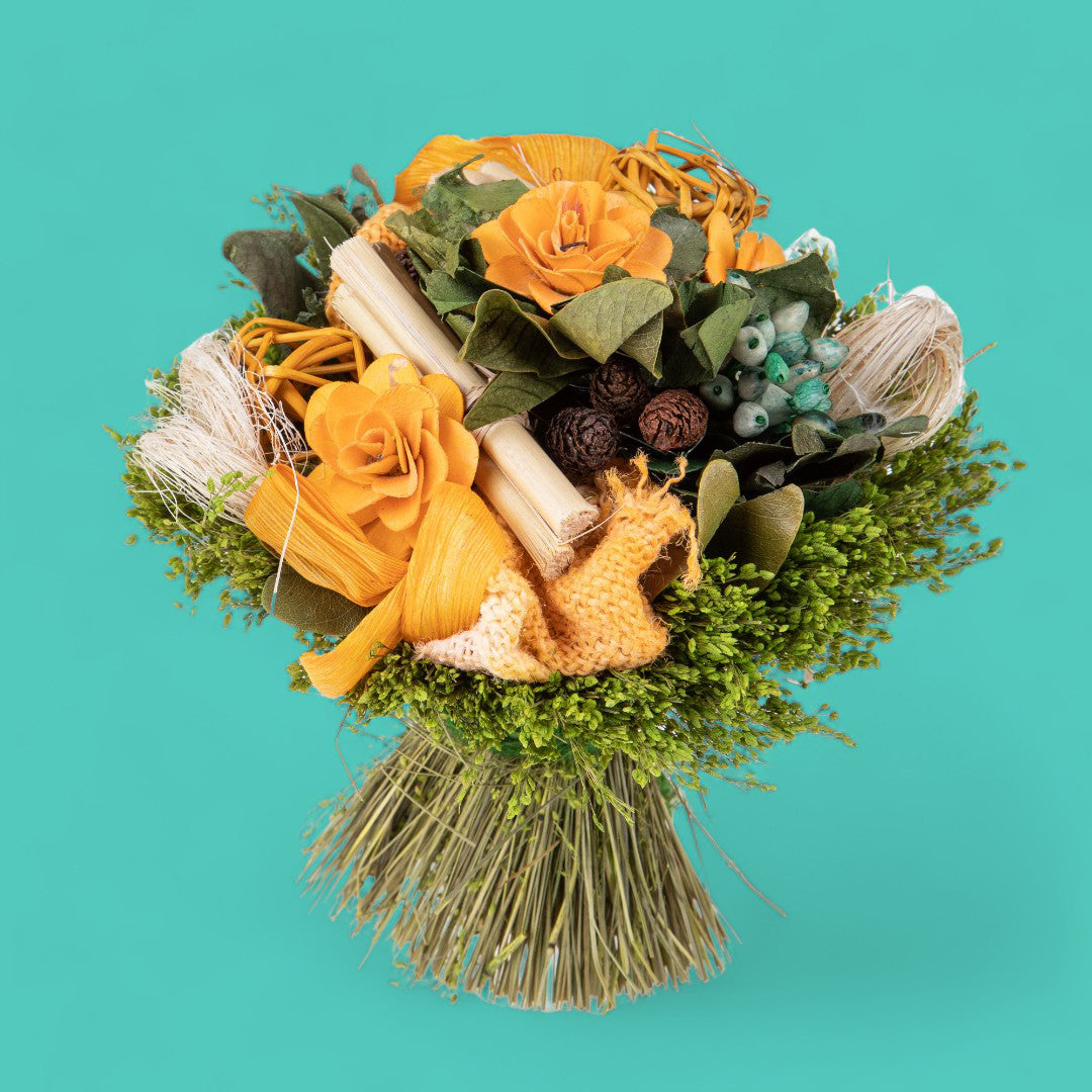 2 Pezzi • Bouquet tropicale medio • 20 cm