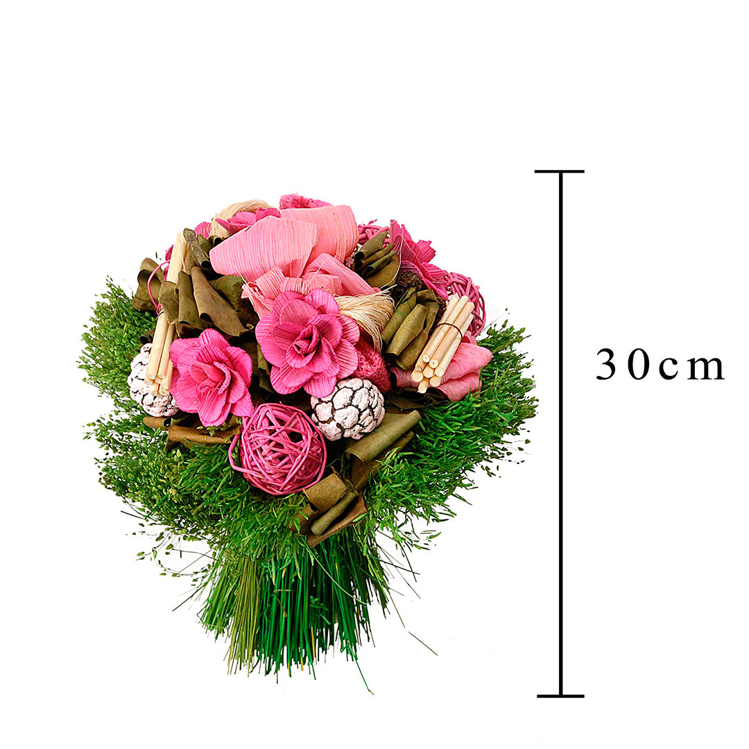 2 Pezzi • Bouquet tropicale fiori legno • 30 cm