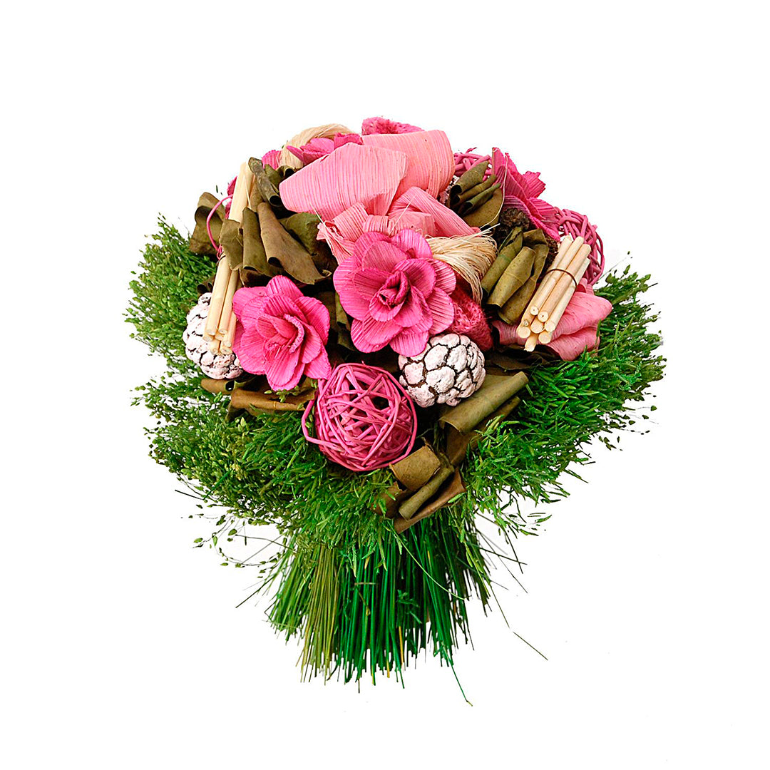 2 Pezzi • Bouquet tropicale fiori legno • 30 cm