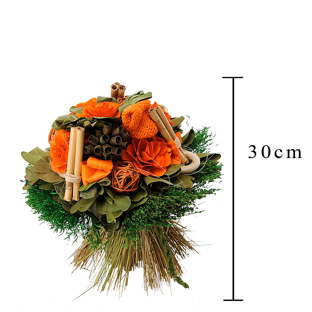 2 Pezzi • Bouquet tropicale fiori legno • 30 cm
