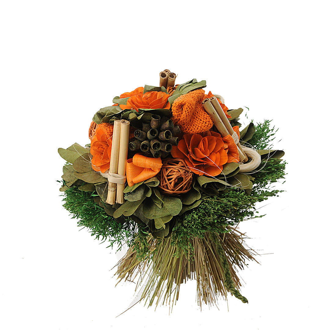 2 Pezzi • Bouquet tropicale fiori legno • 30 cm