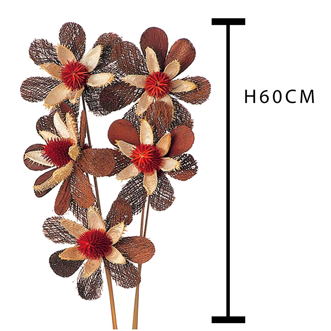 4 Pezzi • Magnolia 20 pezzi con palma baffo nat • 60 cm