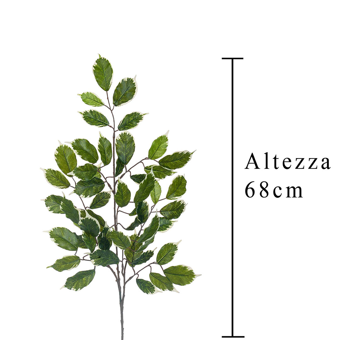 8 Pezzi • Ramo di ficus con 42 foglie artificiale • 60 cm