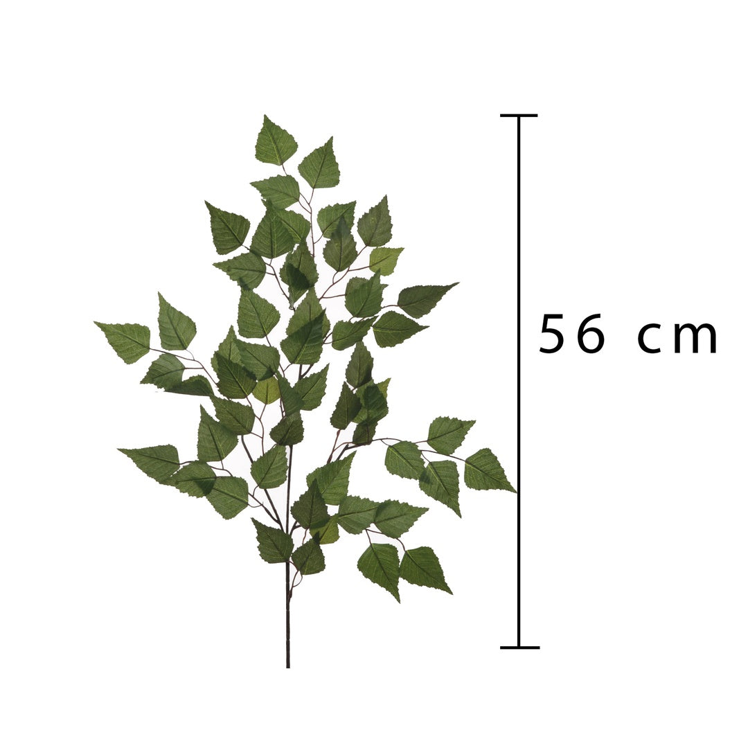 4 Pezzi • Ramo betulla con 56 foglie artificiale • 56 cm