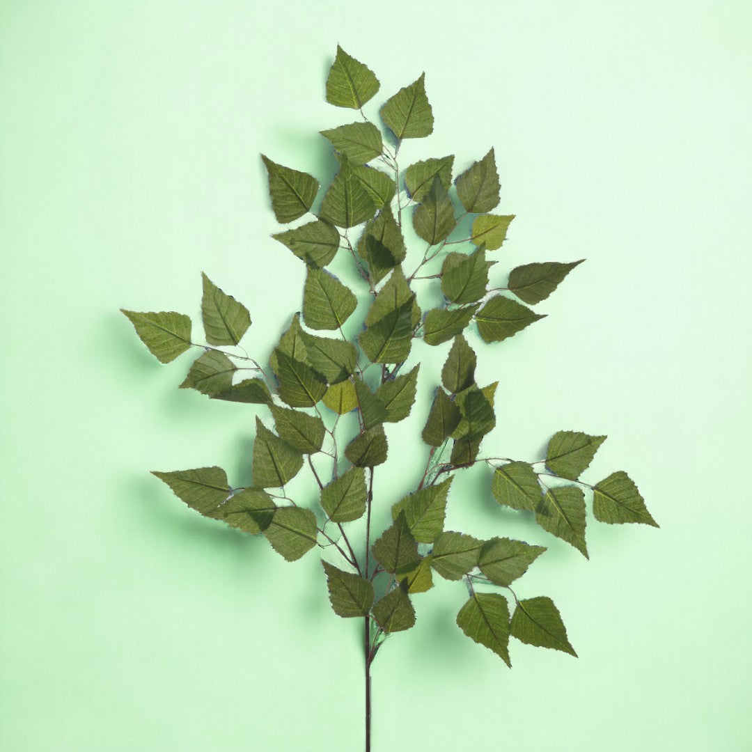 4 Pezzi • Ramo betulla con 56 foglie artificiale • 56 cm
