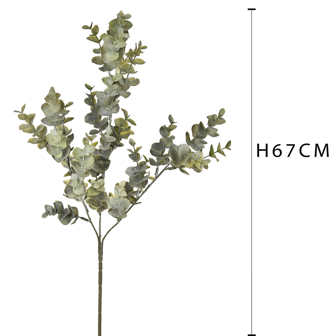 2 Pezzi • Ramo eucalipto per 3 diramazioni artificiale • 67 cm