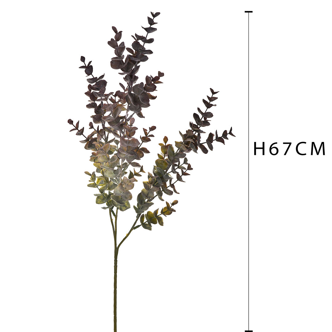 2 Pezzi • Ramo eucalipto per 3 diramazioni artificiale • 67 cm