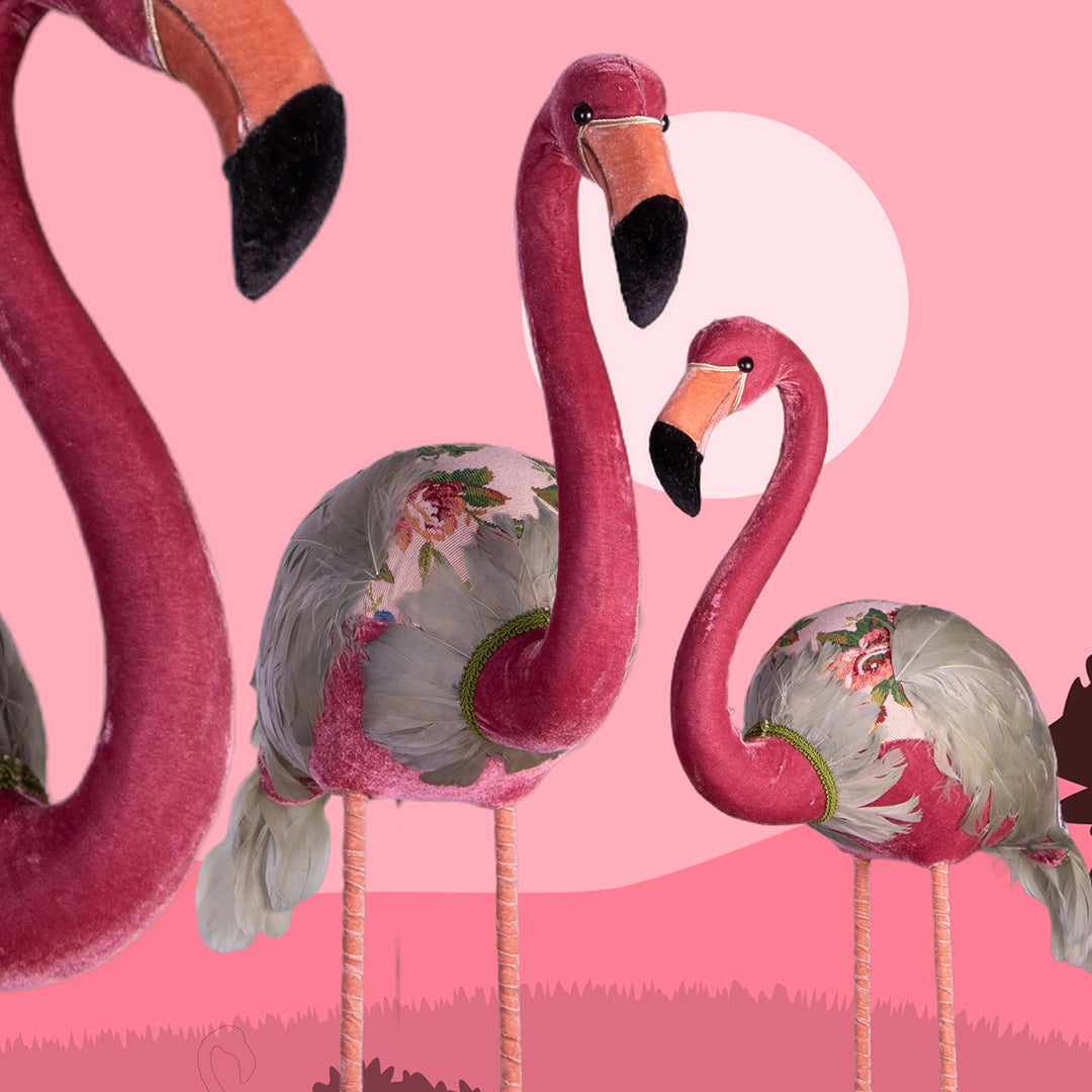 Animale decorativo Fenicottero In Piedi • 89 cm