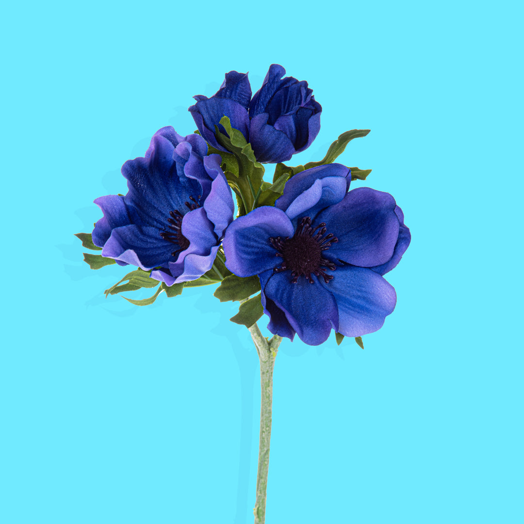3 Pezzi • Fiore anemone artificiale 3 fiori • 46 cm