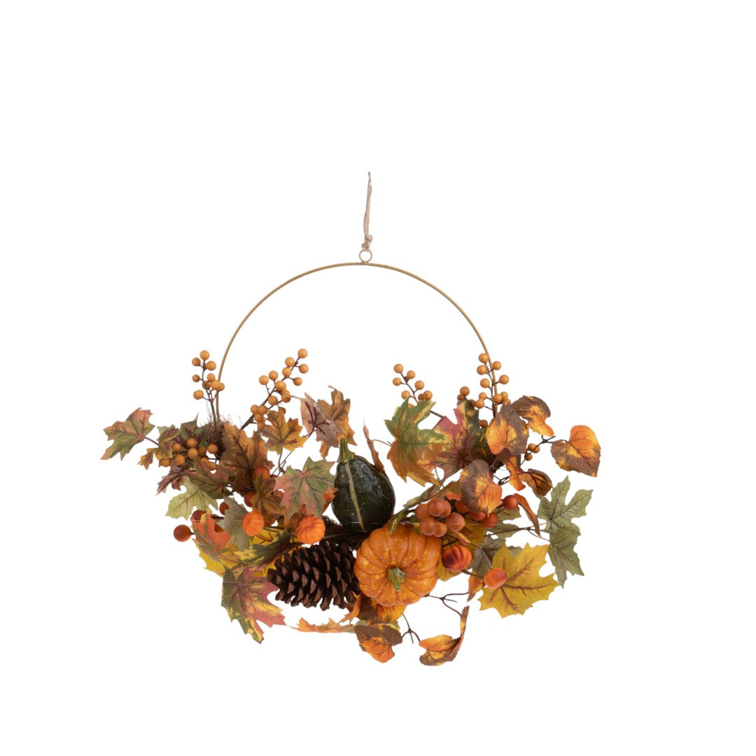 Corona con zucche e bacche • 50 cm