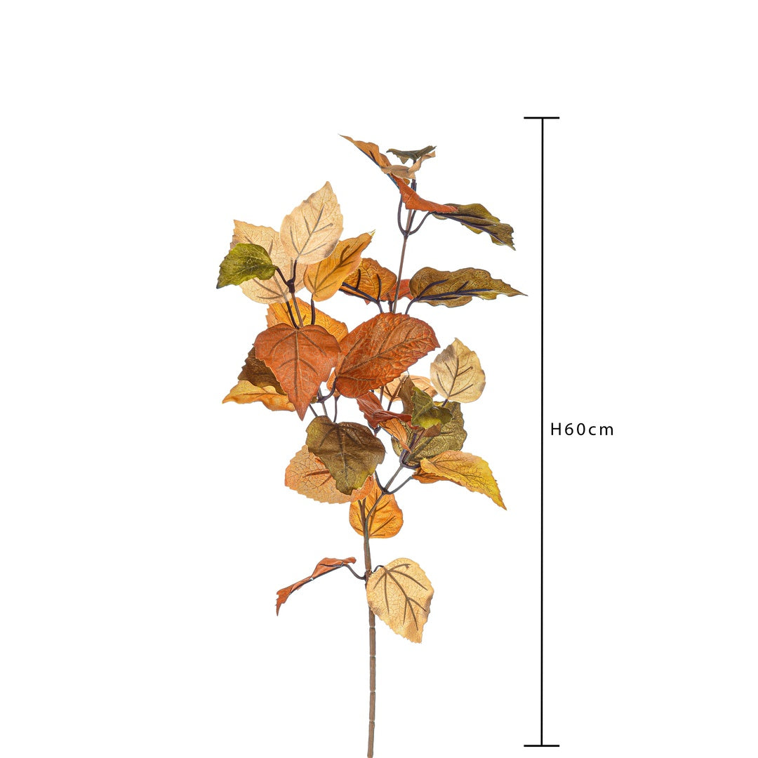 2 Pezzi • Ramo aspen a 3 diramazioni 33 foglie artificiale • 60 cm