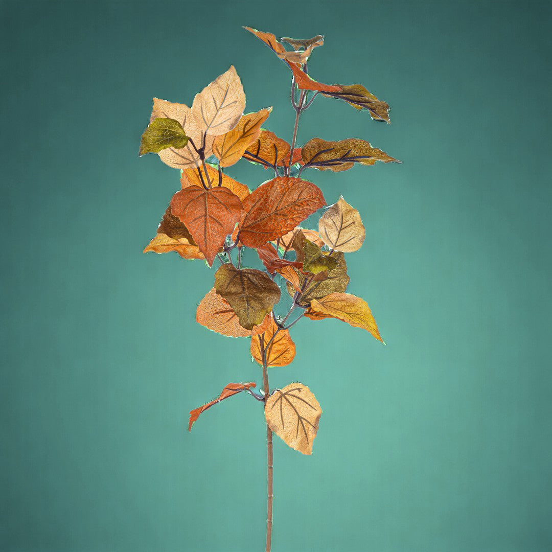 2 Pezzi • Ramo aspen a 3 diramazioni 33 foglie artificiale • 60 cm