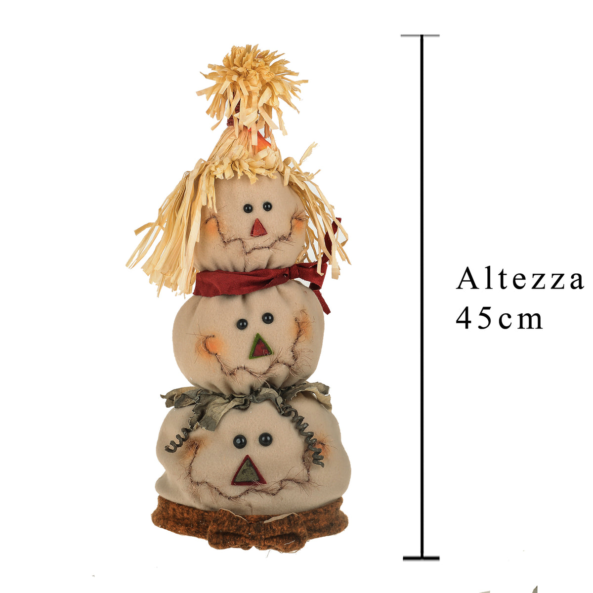 Pupazzo di neve con tre faccine • 45 cm