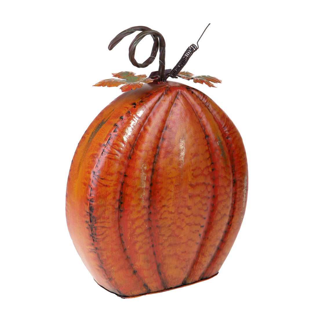 Zucca di metallo media per Halloween • 21 cm