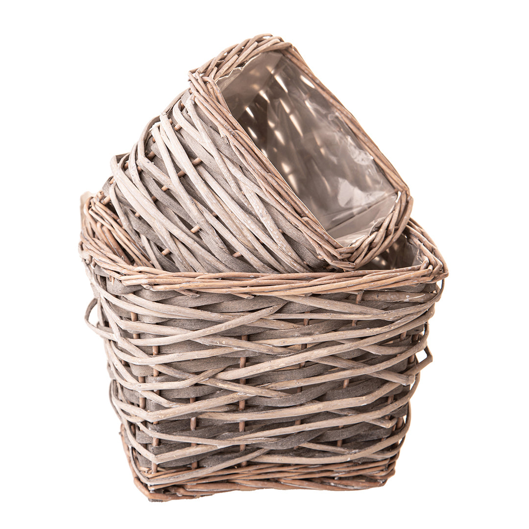 Set di 2 cachepot rettangolare • 18 cm