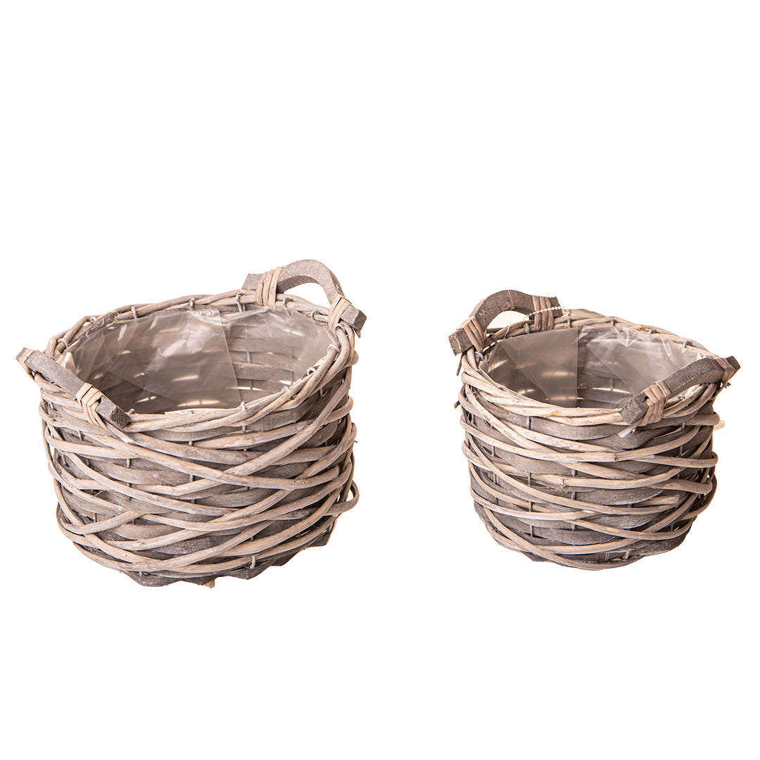 Set di 2 cachepot con manici • 15 cm