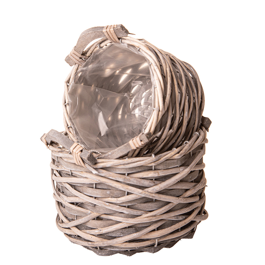 Set di 2 cachepot con manici • 15 cm