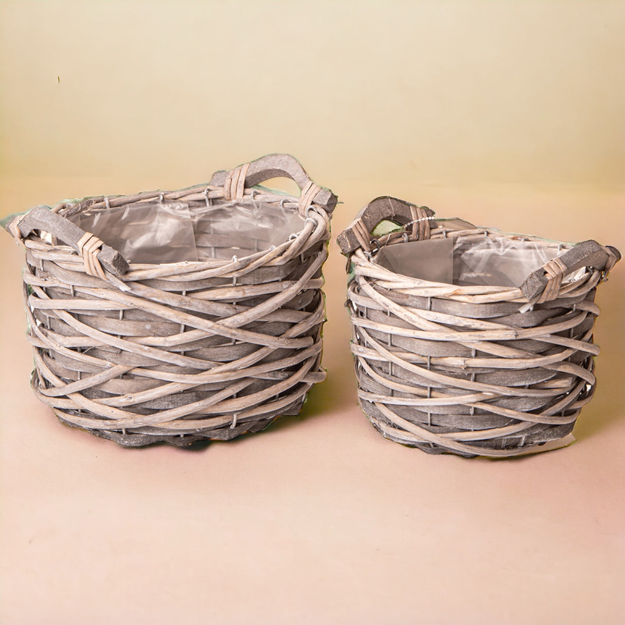 Set di 2 cachepot con manici • 15 cm