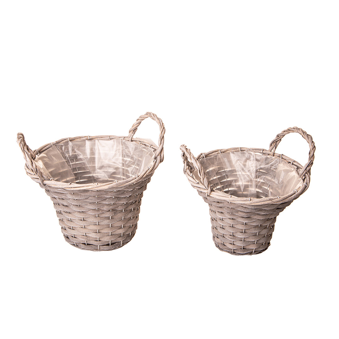 Set di 2 cachepot con manici • 18 cm