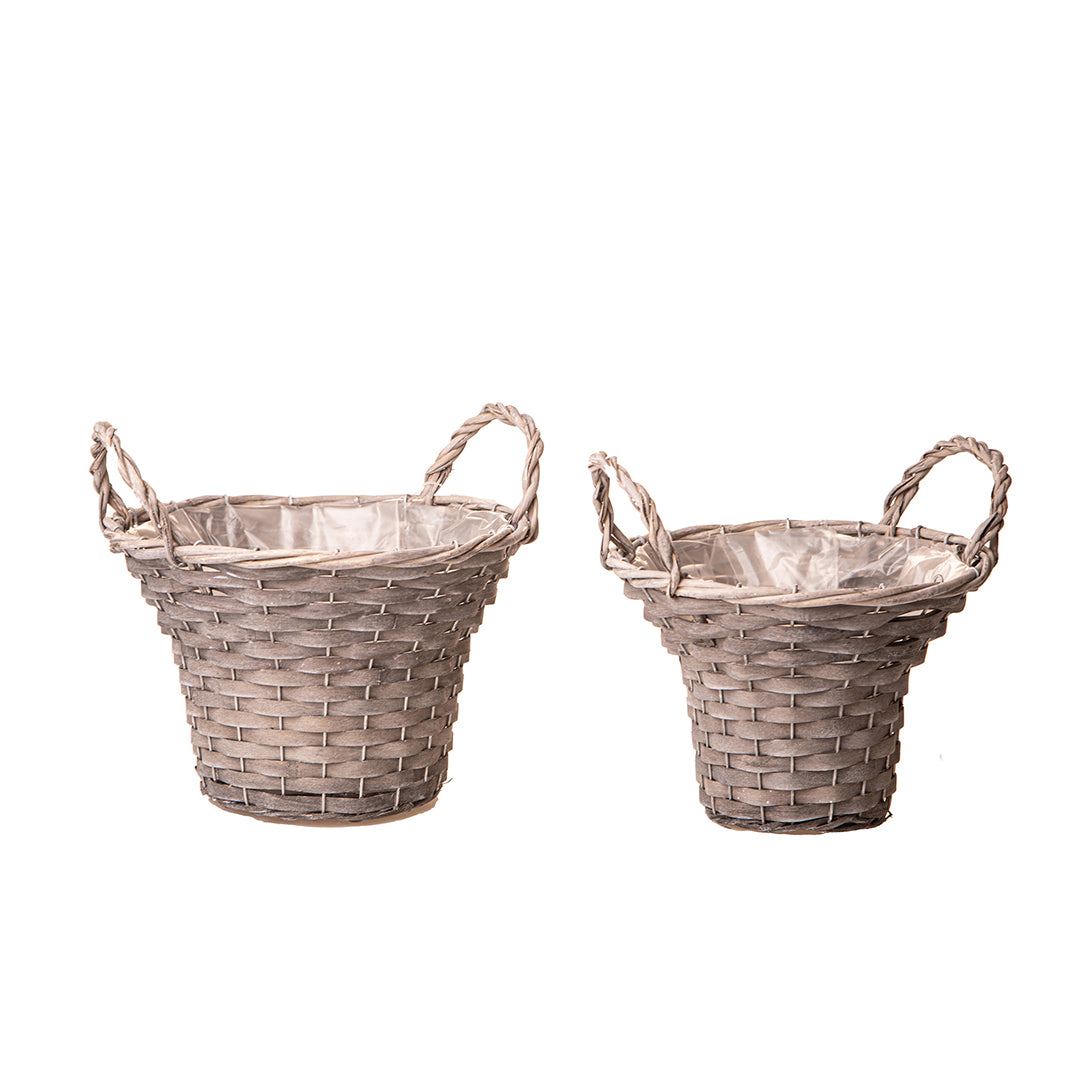 Set di 2 cachepot con manici • 18 cm