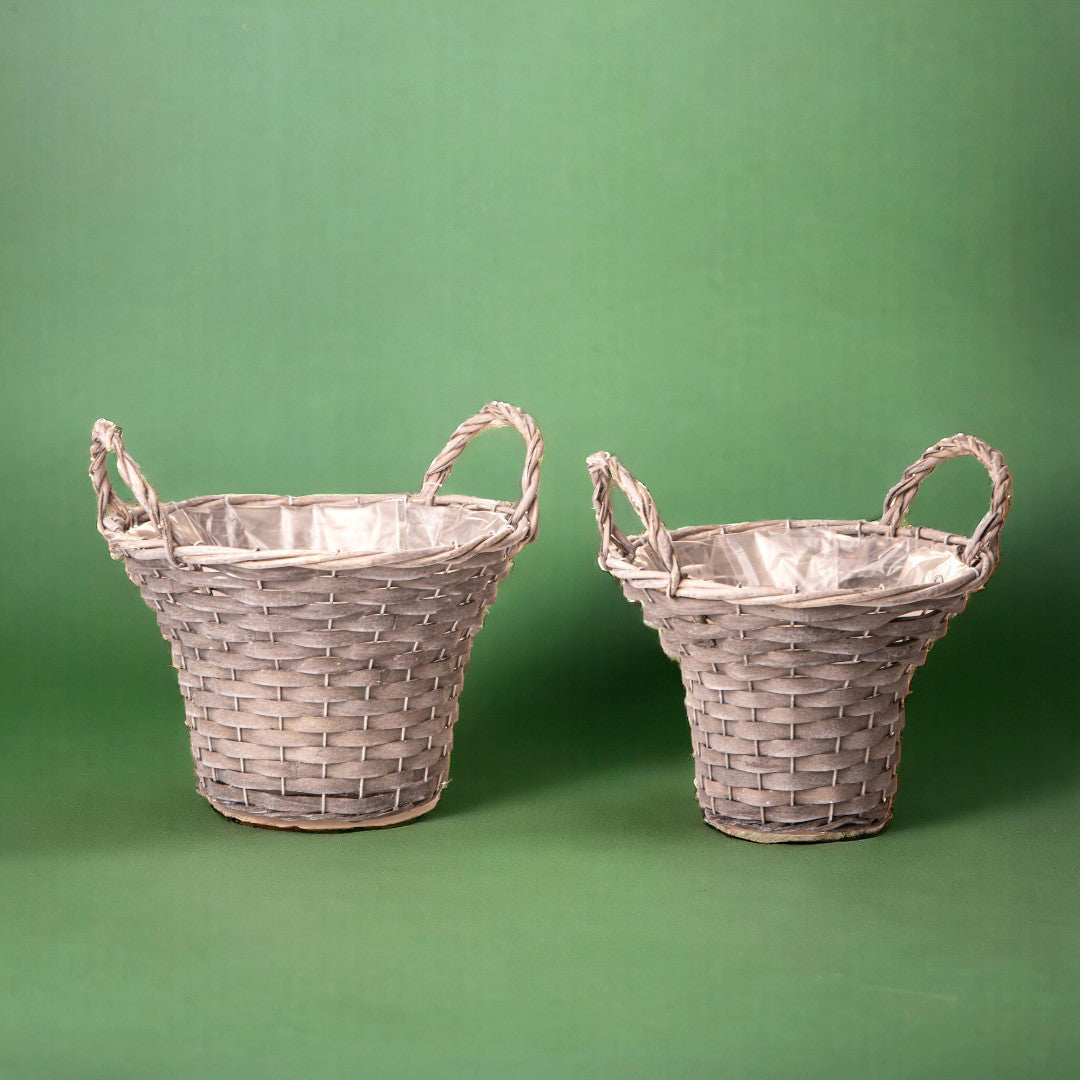 Set di 2 cachepot con manici • 18 cm