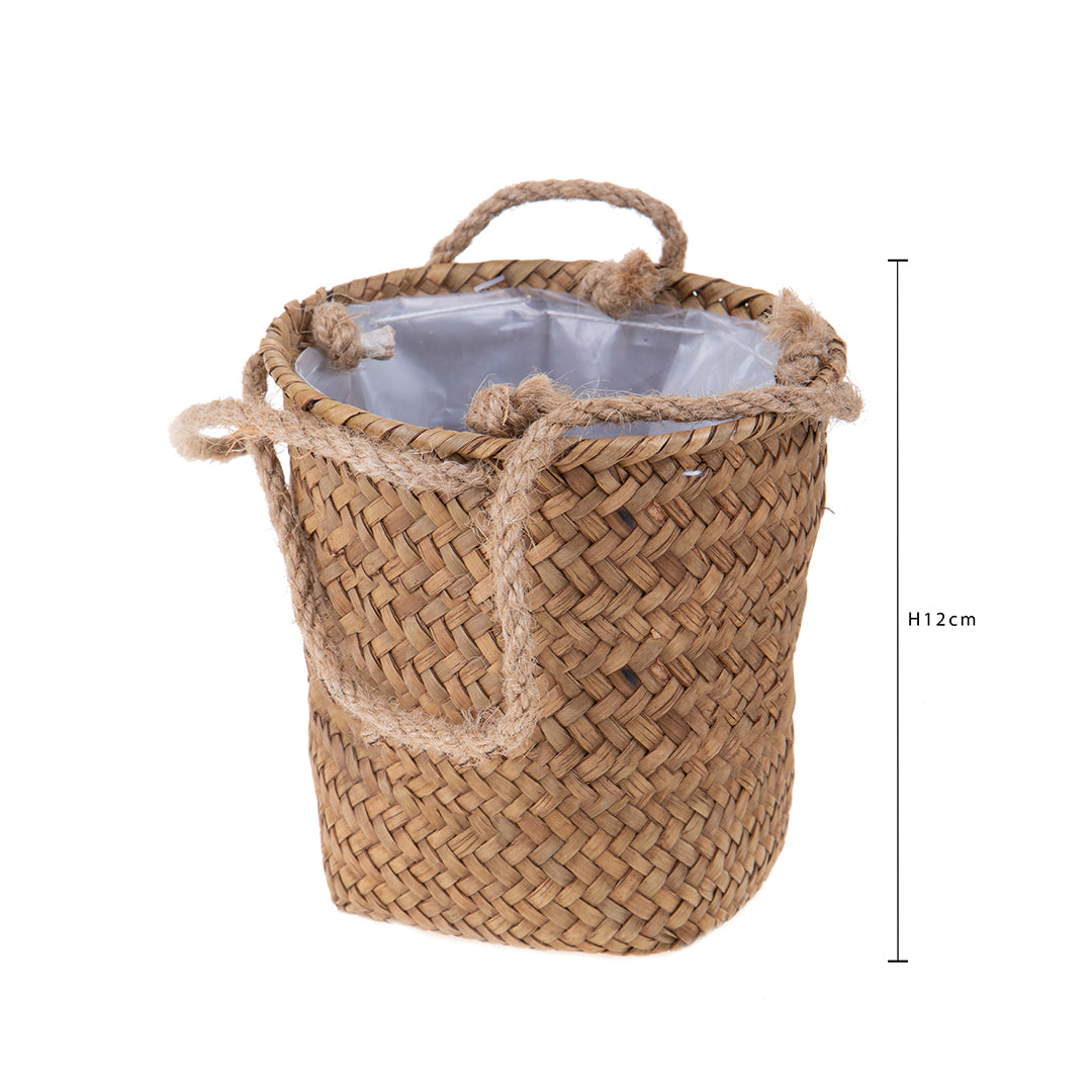 3 Pezzi • Cesto con manico • 12 cm