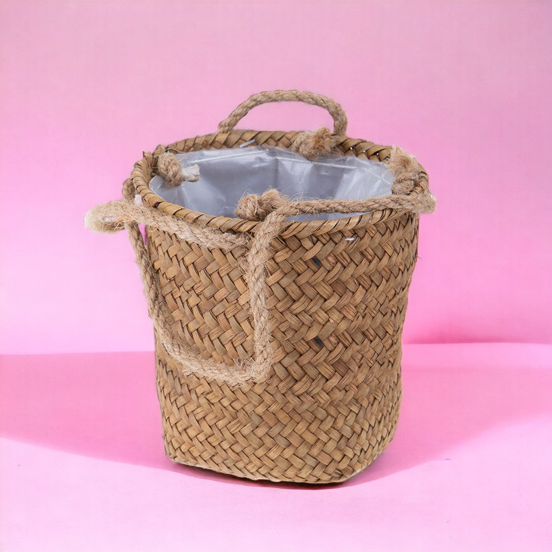 3 Pezzi • Cesto con manico • 12 cm