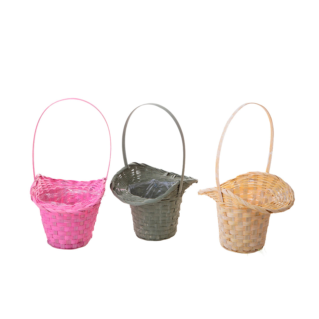 3 Pezzi • Cesto cappello vimini • 35 cm