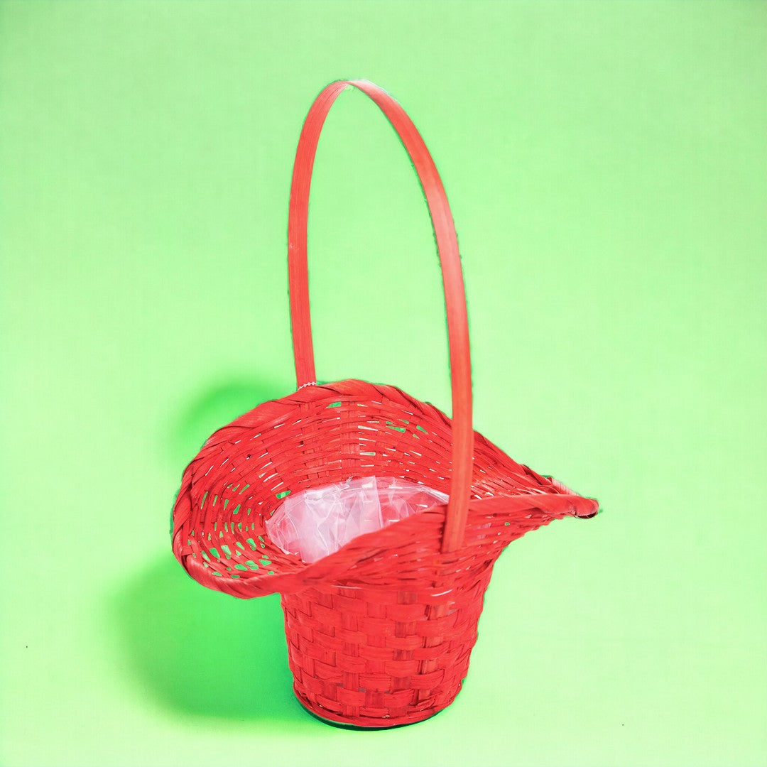 2 Pezzi • Cesto a forma di cappello in vimini • 35 cm