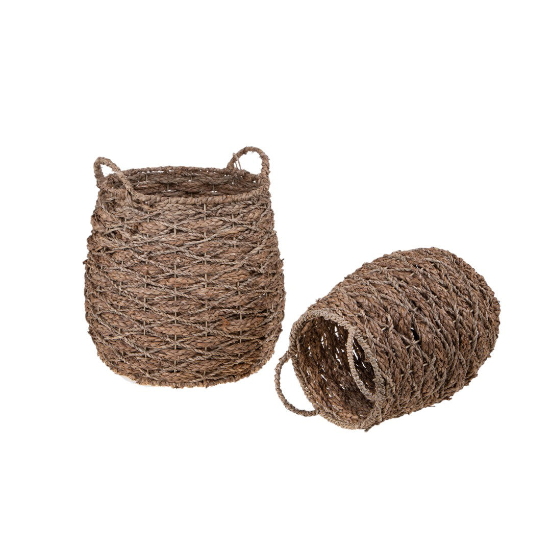 Set di 2 cesti a forma di anfora con manici • 35 cm