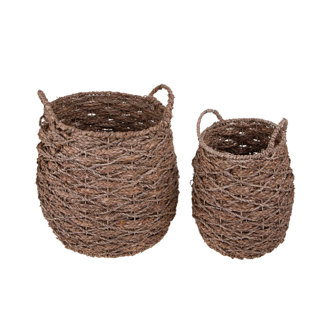 Set di 2 cesti a forma di anfora con manici • 35 cm