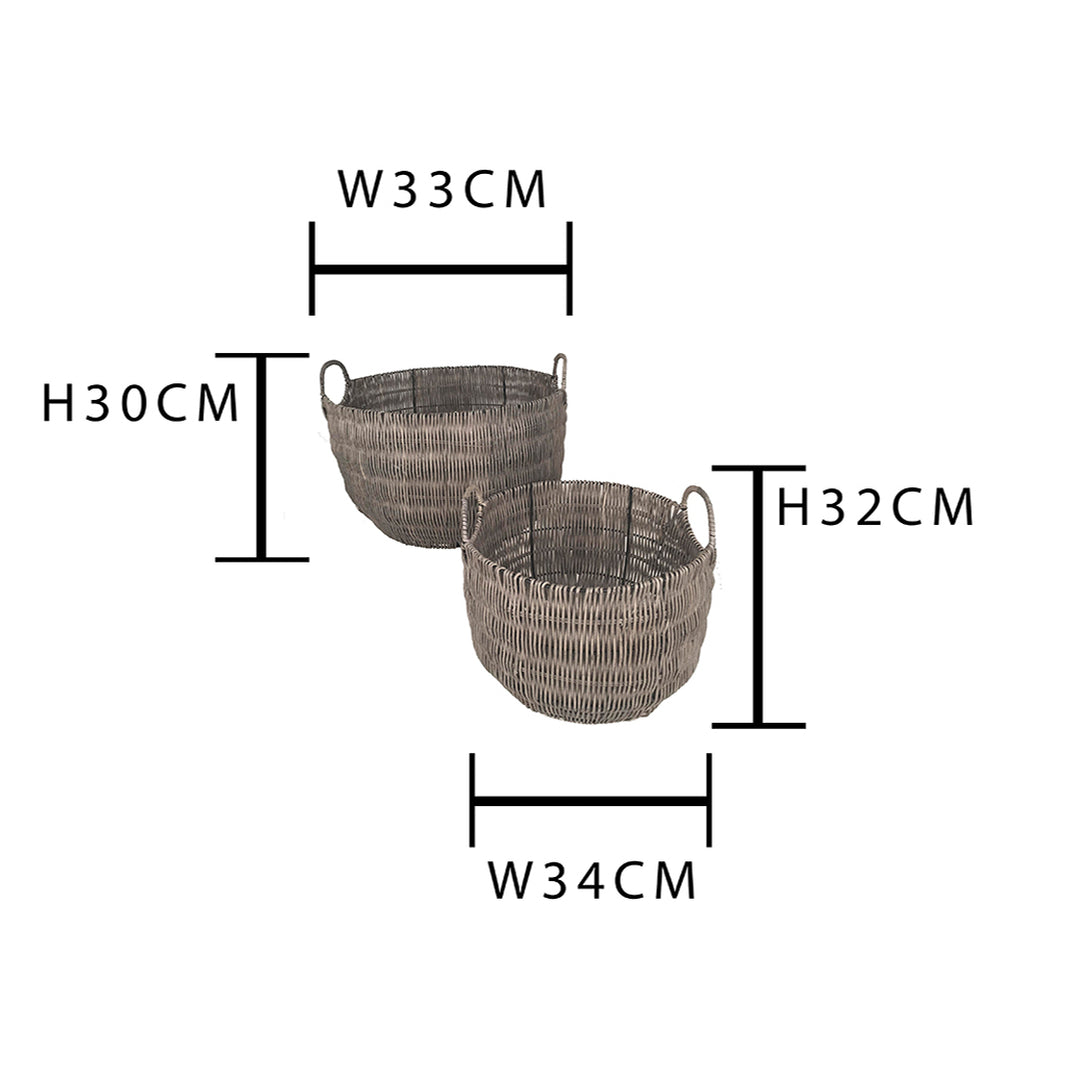 Set 2 cesto materiale rattan willow • 30 cm