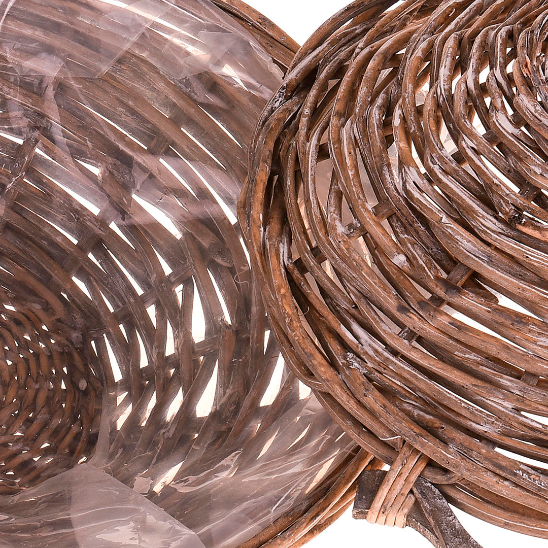 Set 2 cesto rotondo basso vimini • 40 cm