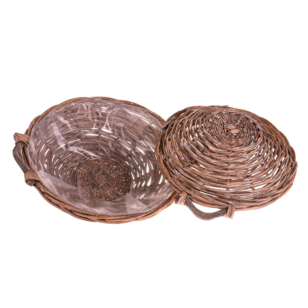 Set 2 cesto rotondo basso vimini • 40 cm