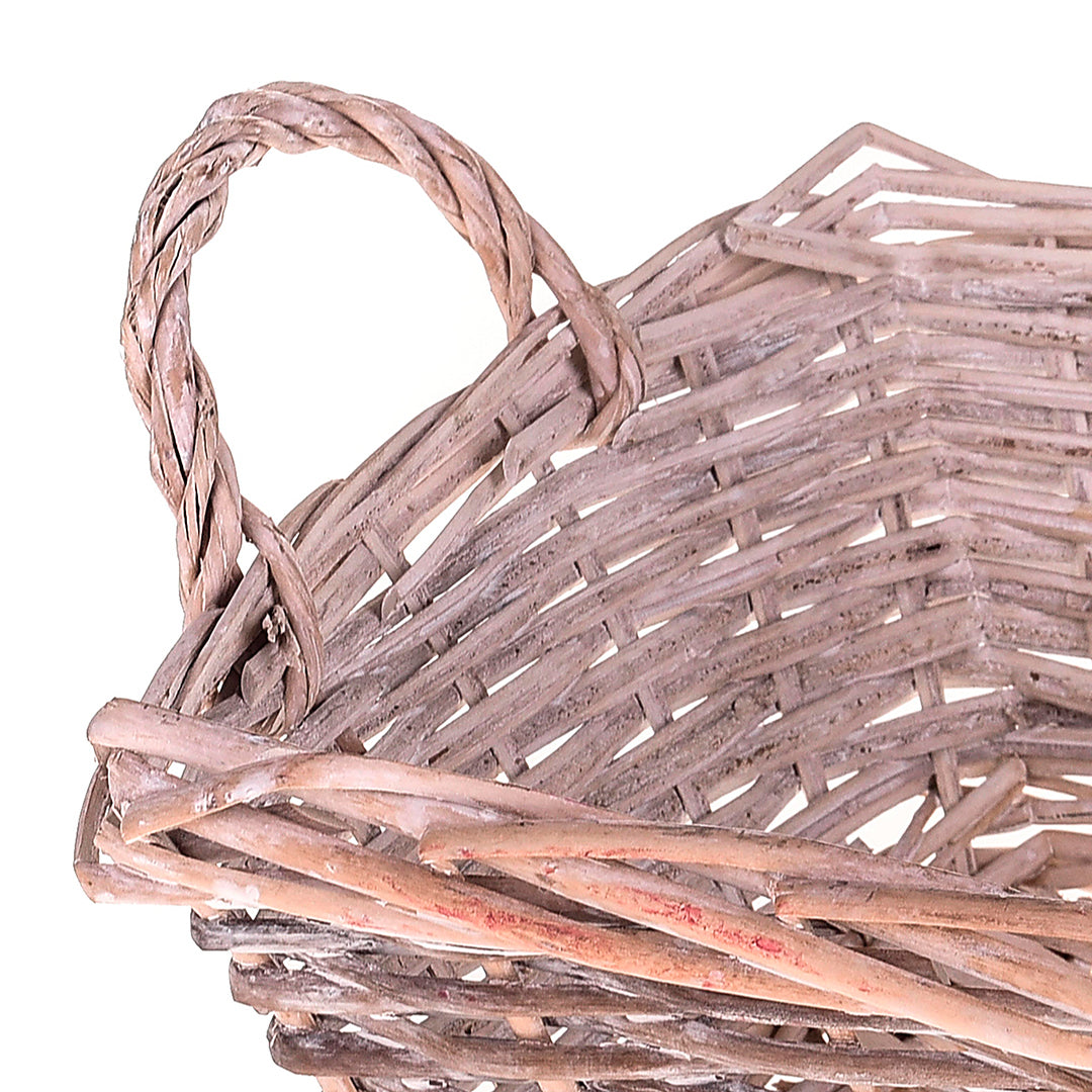 Cesto rettangolare vimini manici • 53,5 cm