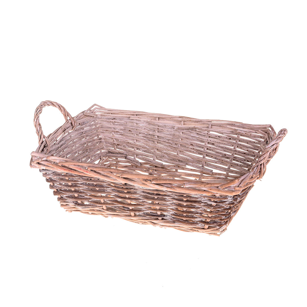 Cesto rettangolare vimini manici • 53,5 cm
