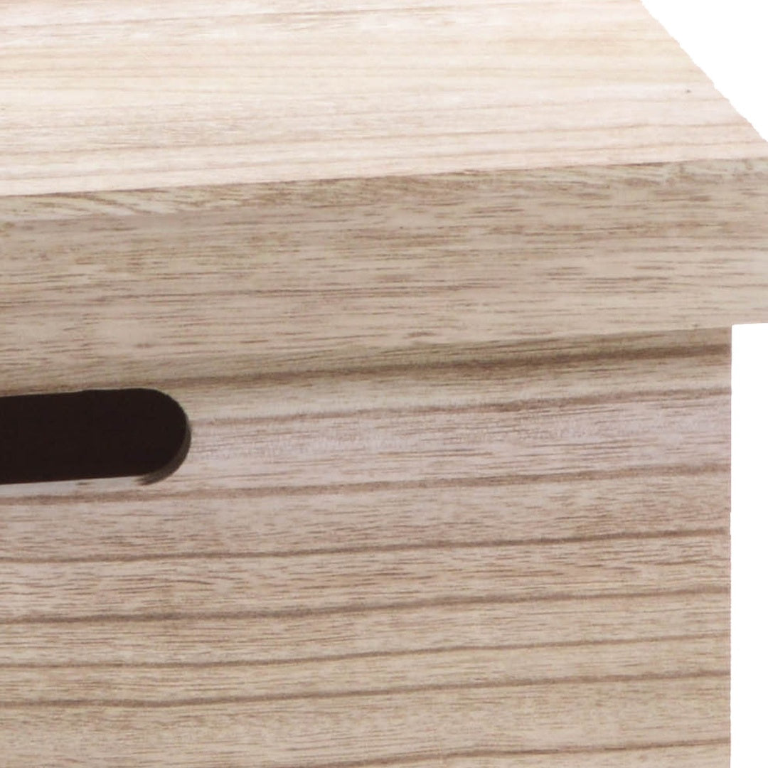 Set 3 scatole legno coperchio • 32 cm