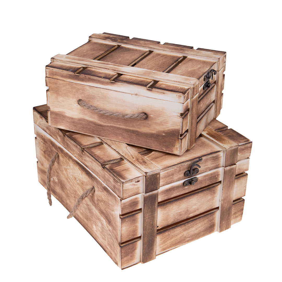 Set 2 baule in legno • 32 cm