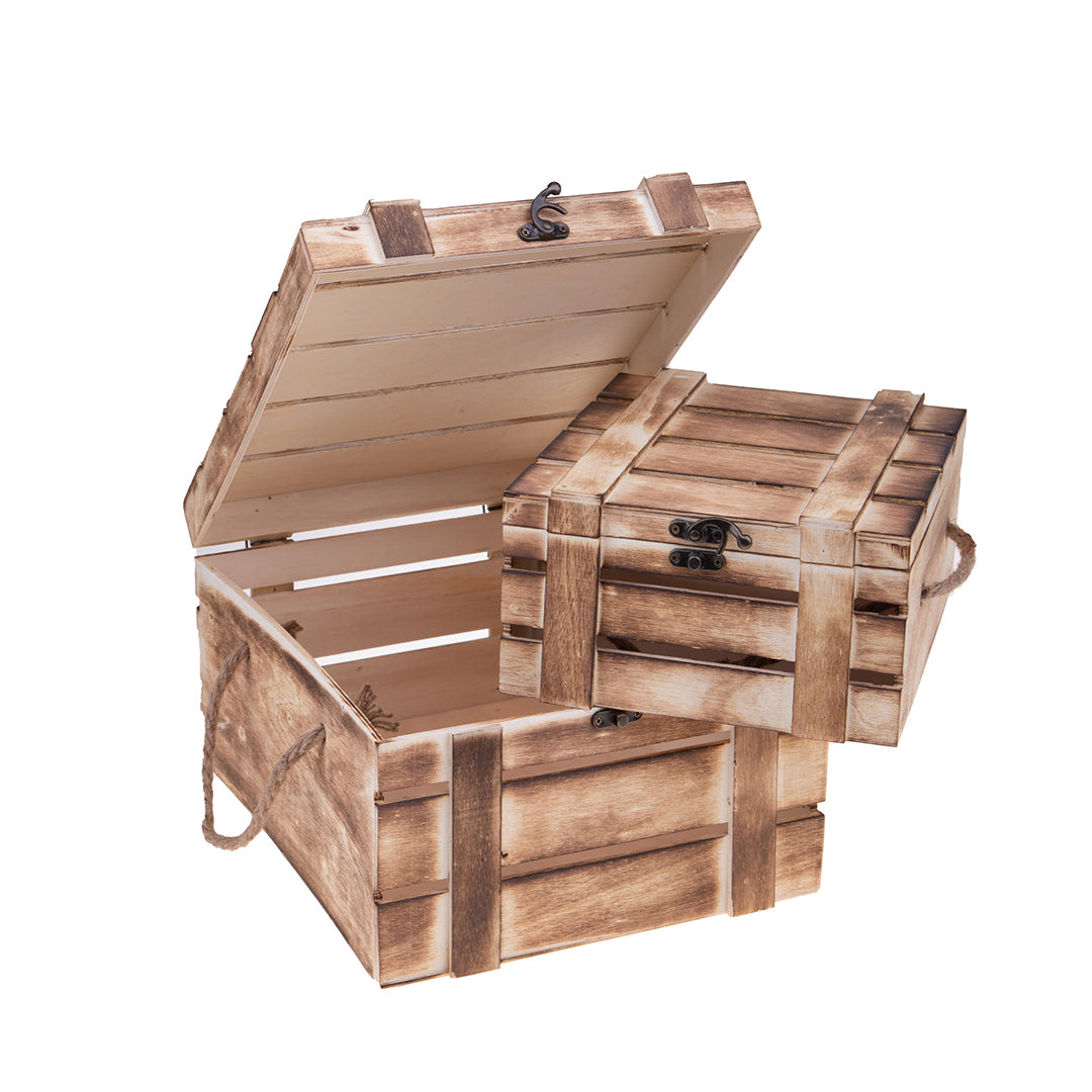 Set 2 baule in legno • 32 cm