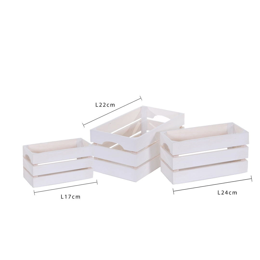 Serie da 3 cassetta legno • 28 cm