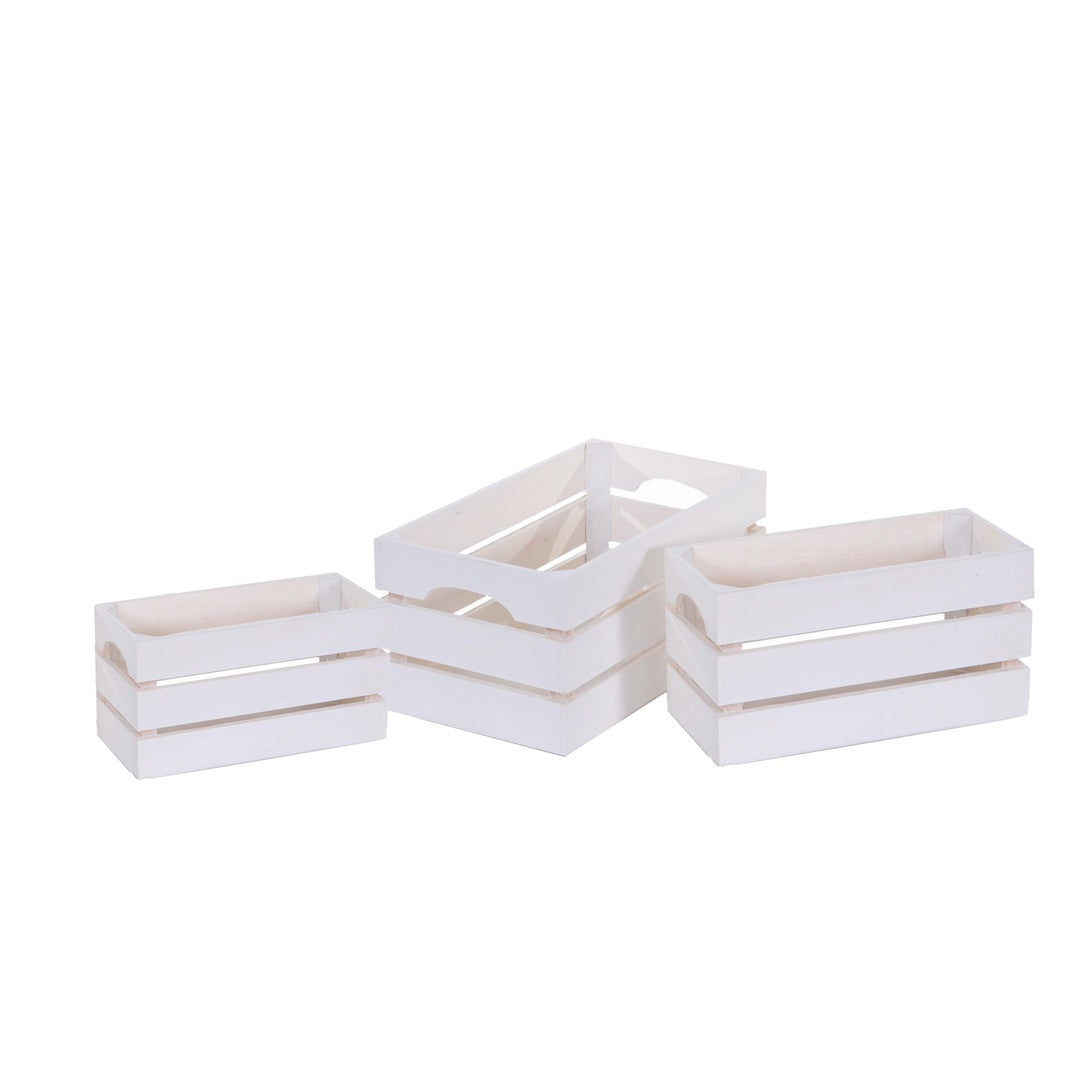 Serie da 3 cassetta legno • 28 cm