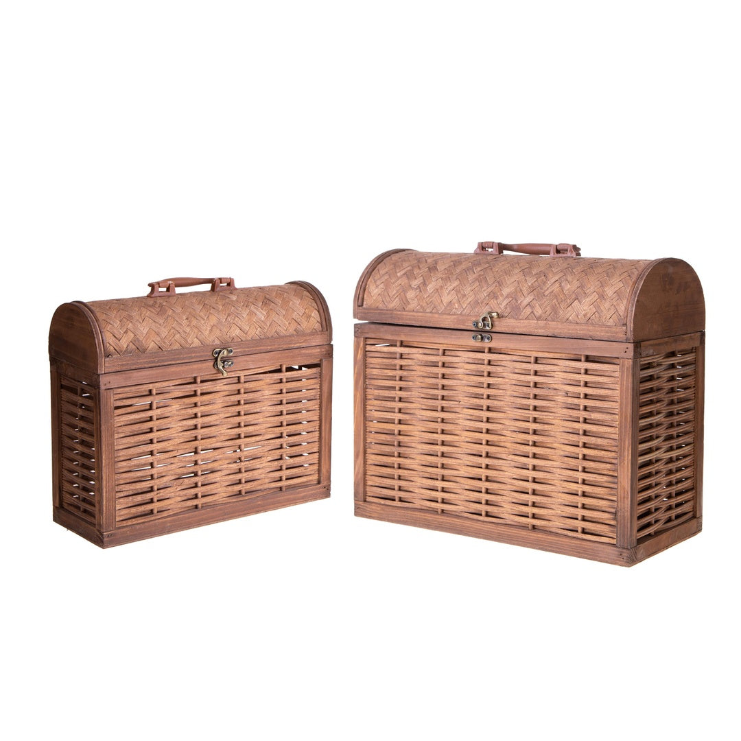 Set 2 bauletti rattan • 33 cm