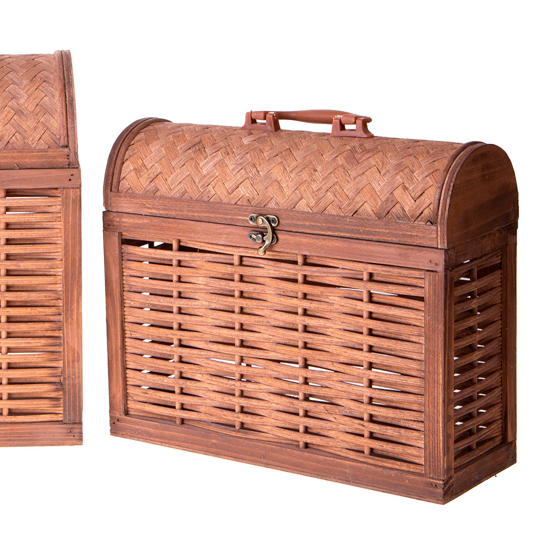 Set 2 bauletti rattan • 33 cm
