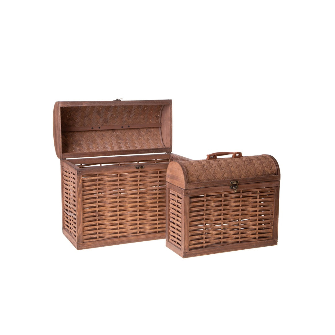 Set 2 bauletti rattan • 33 cm