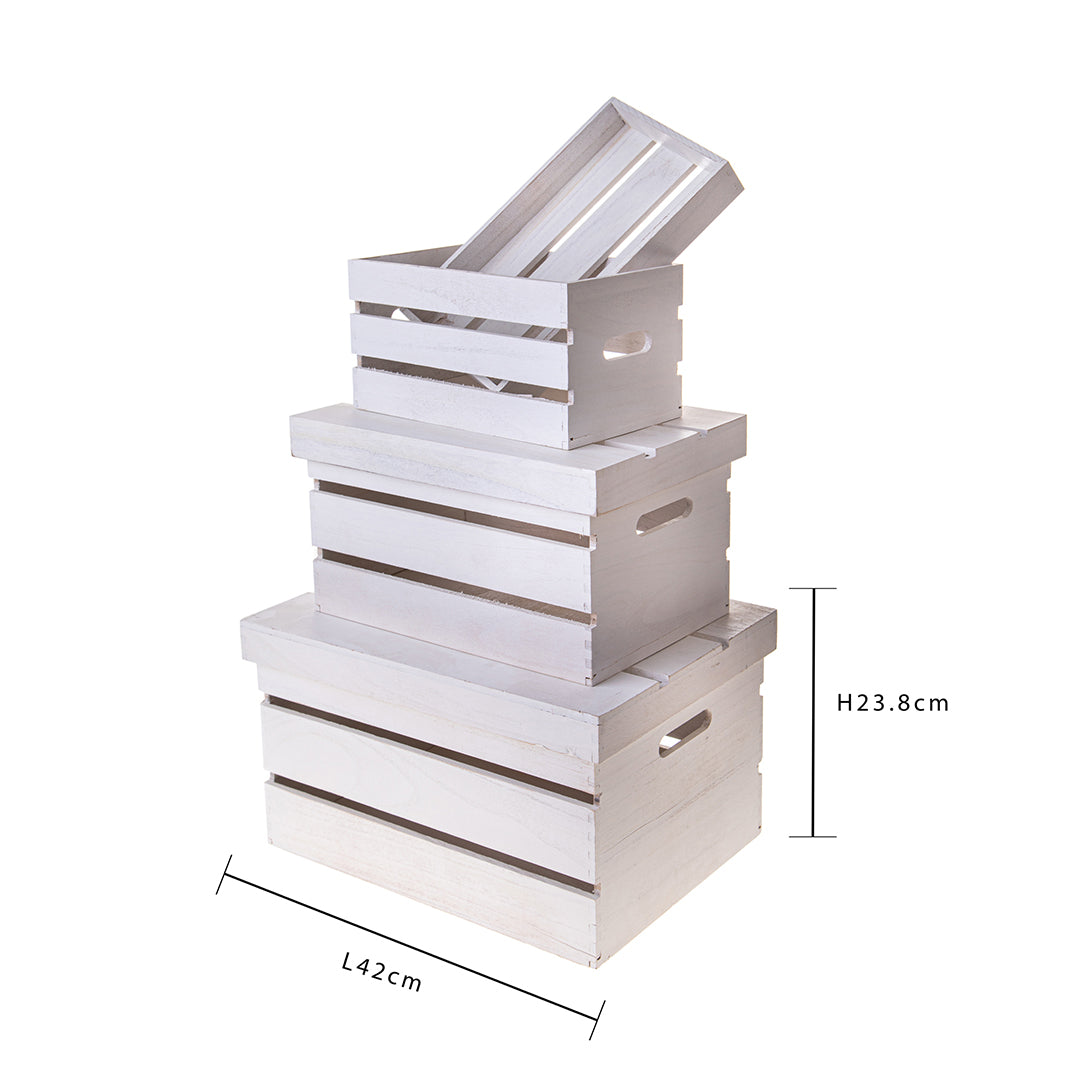 Set di 3 scatole in legno • 23,5 cm