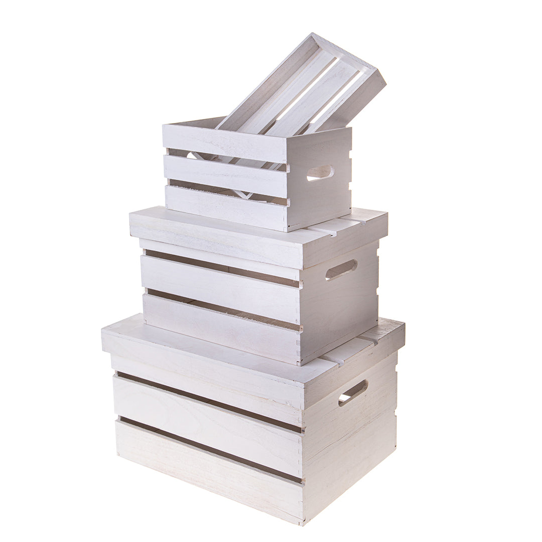 Set di 3 scatole in legno • 23,5 cm