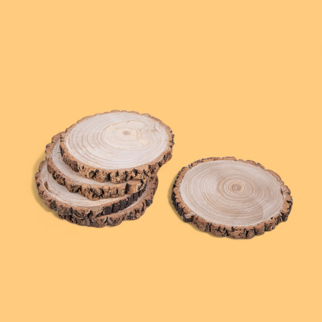5 Pezzi • Fetta Legno • 2 cm