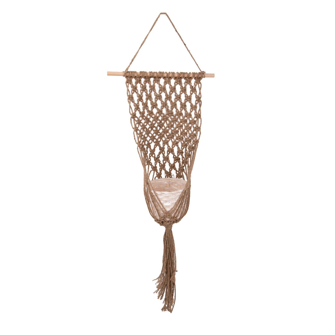 Corda lavorata parete porta vaso • 120 cm