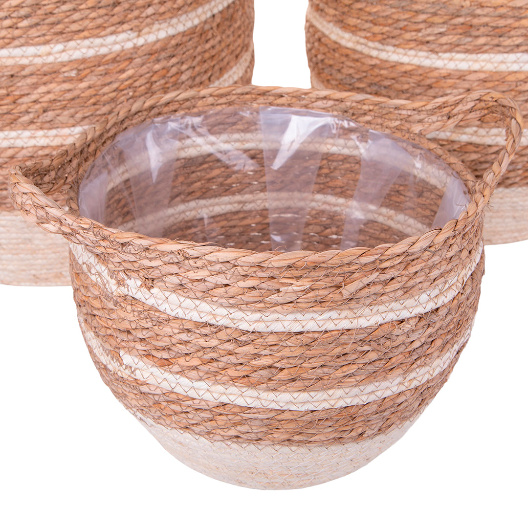 Set di 3 cesti in erba • 29 cm