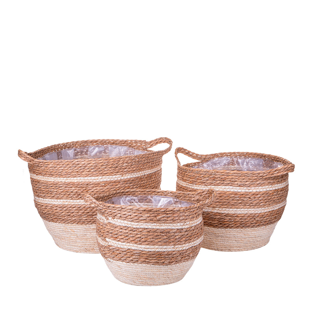 Set di 3 cesti in erba • 29 cm